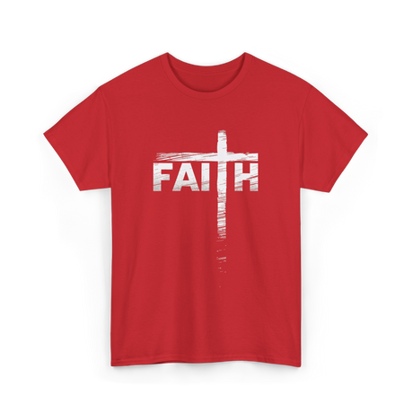 Faith Cross Christian Faith T-Shirt - Red