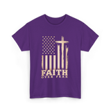 Faith Over Fear American Patriotic T-Shirt - Purple