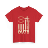 Faith Over Fear American Patriotic T-Shirt - Red