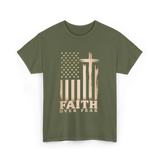 Faith Over Fear American Patriotic T-Shirt - Military Green