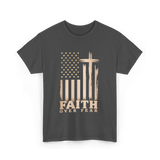 Faith Over Fear American Patriotic T-Shirt - Dark Heather