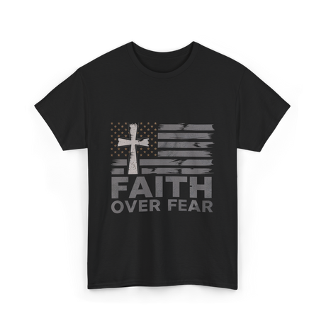 Faith Over Fear Christian Cross T-Shirt - Black