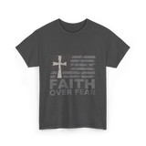 Faith Over Fear Christian Cross T-Shirt - Dark Heather