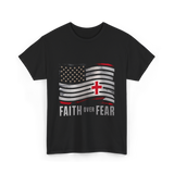 Faith Over Fear Christian Cross T-Shirt - Black