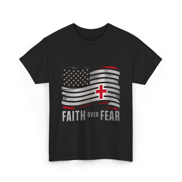 Faith Over Fear Christian Cross T-Shirt - Black