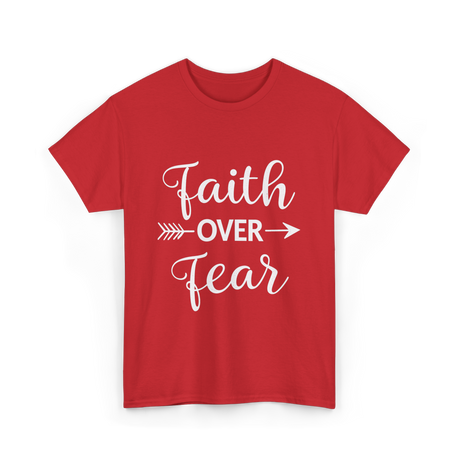 Faith Over Fear Inspirational T-Shirt - Red