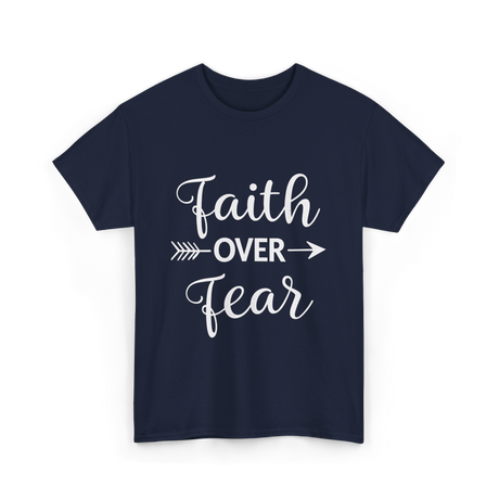 Faith Over Fear Inspirational T-Shirt - Navy