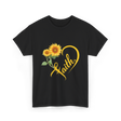 Faith Sunflower Inspiration T-Shirt - Black