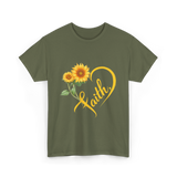 Faith Sunflower Inspiration T-Shirt - Military Green