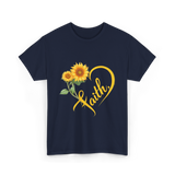 Faith Sunflower Inspiration T-Shirt - Navy