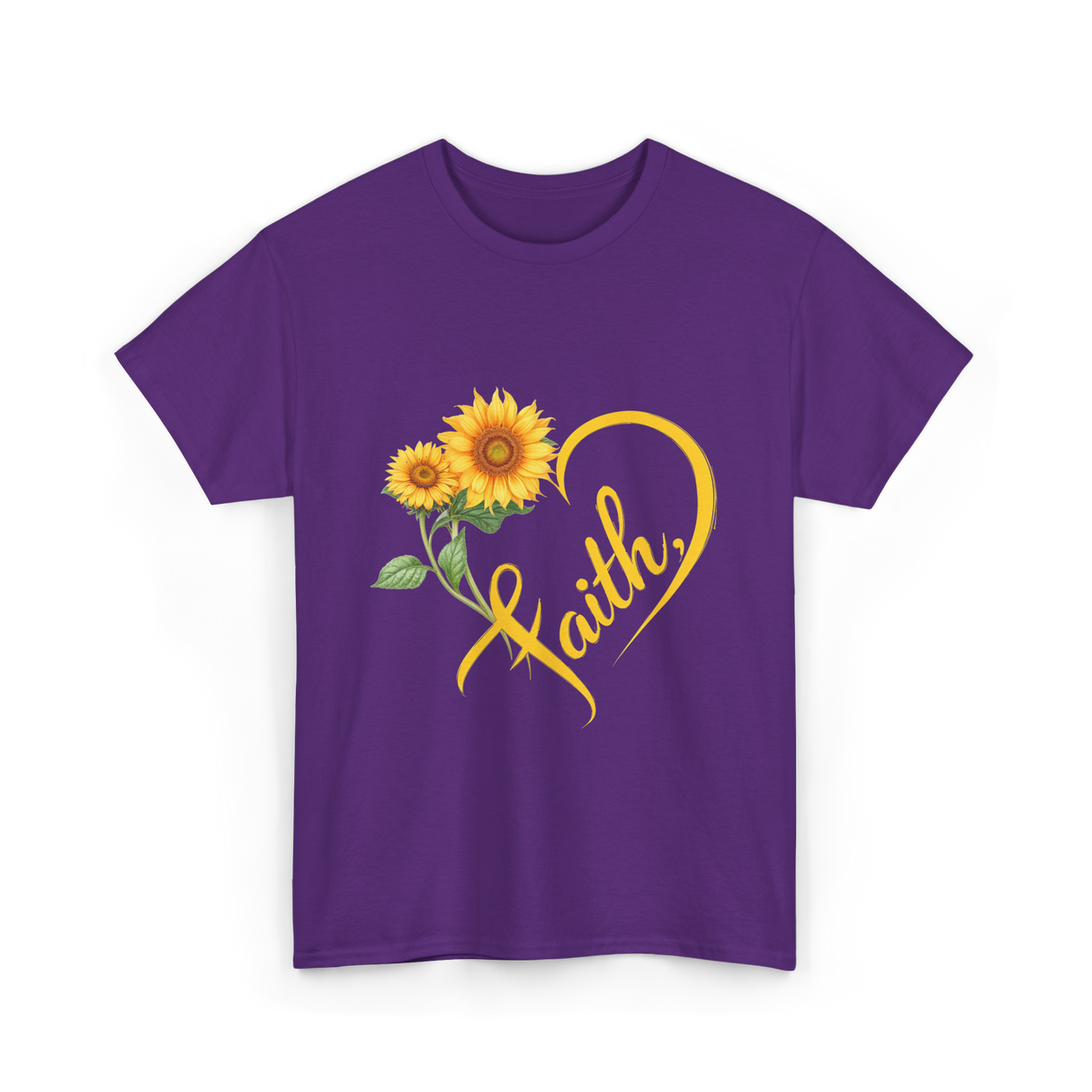 Faith Sunflower Inspiration T-Shirt - Purple