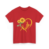 Faith Sunflower Inspiration T-Shirt - Red