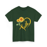 Faith Sunflower Inspiration T-Shirt - Forest Green