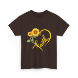 Faith Sunflower Inspiration T-Shirt - Dark Chocolate