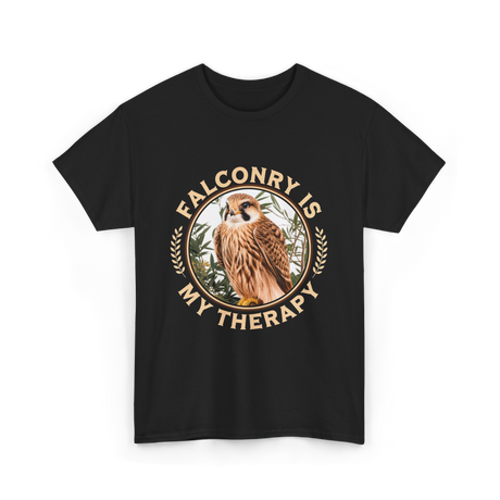 Falconry Is My Therapy Falconer T-Shirt - Black