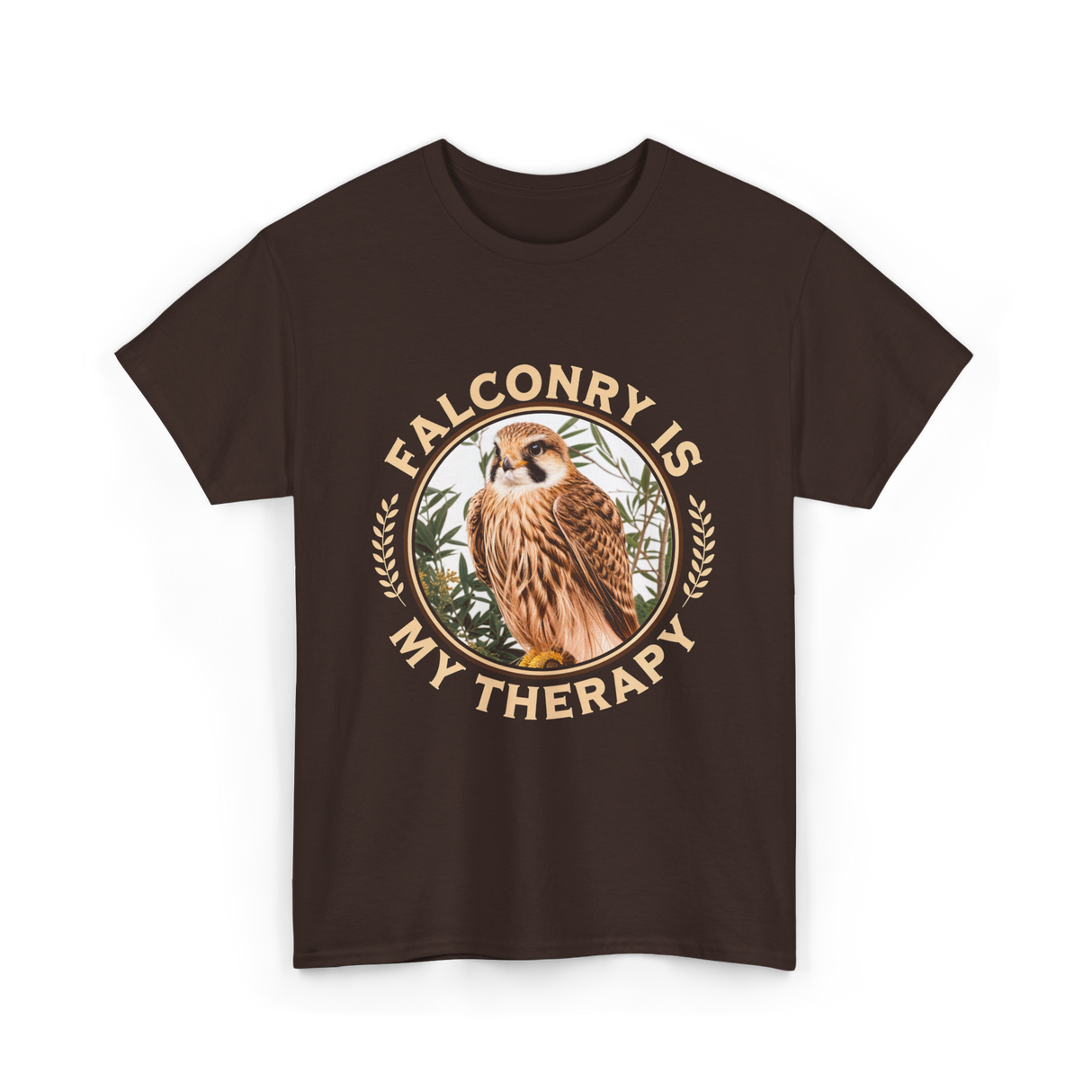 Falconry Is My Therapy Falconer T-Shirt - Dark Chocolate