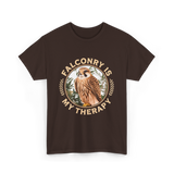 Falconry Is My Therapy Falconer T-Shirt - Dark Chocolate