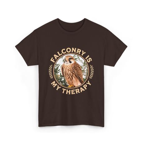 Falconry Is My Therapy Falconer T-Shirt - Dark Chocolate