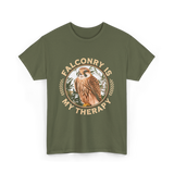 Falconry Is My Therapy Falconer T-Shirt - Military Green