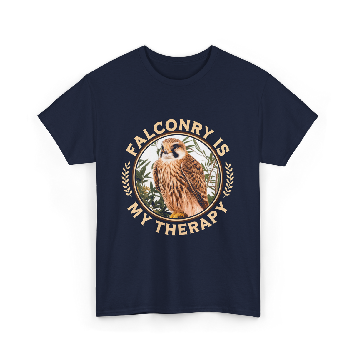 Falconry Is My Therapy Falconer T-Shirt - Navy