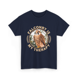 Falconry Is My Therapy Falconer T-Shirt - Navy