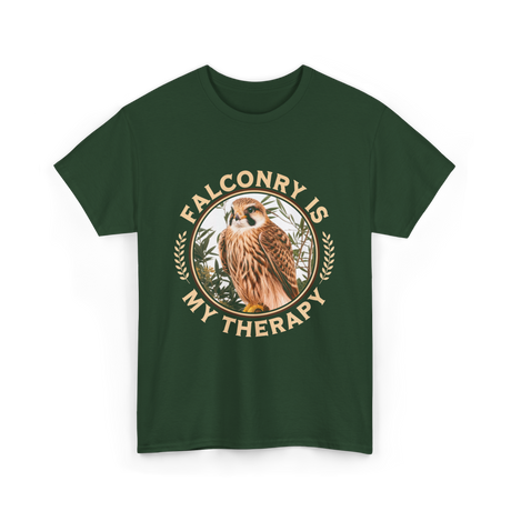 Falconry Is My Therapy Falconer T-Shirt - Forest Green