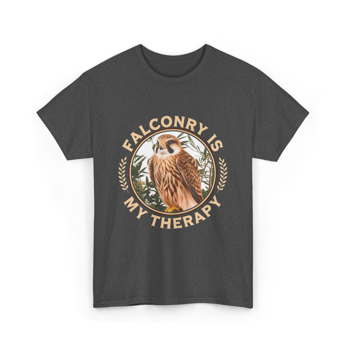 Falconry Is My Therapy Falconer T-Shirt - Dark Heather