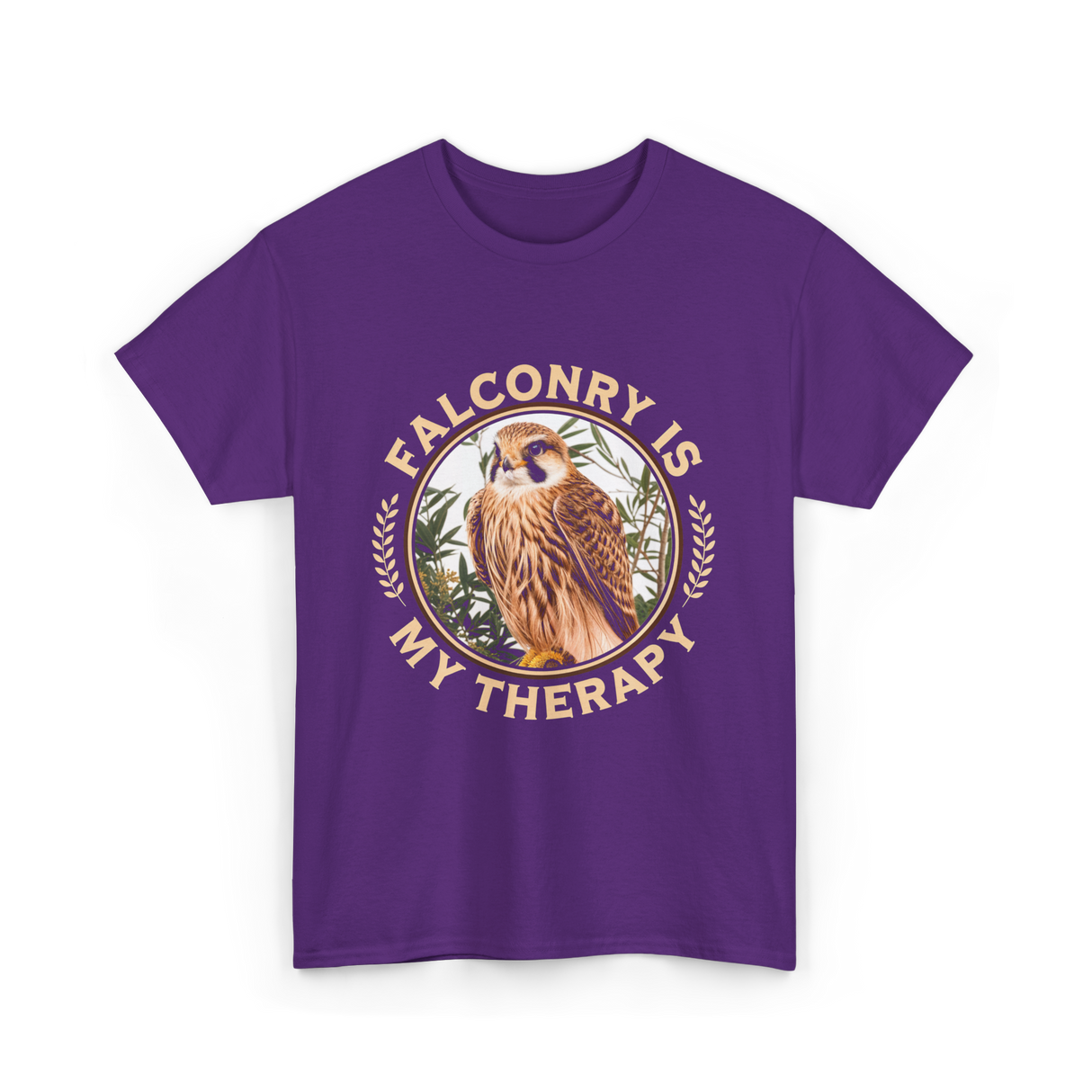 Falconry Is My Therapy Falconer T-Shirt - Purple