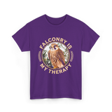 Falconry Is My Therapy Falconer T-Shirt - Purple