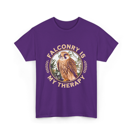 Falconry Is My Therapy Falconer T-Shirt - Purple