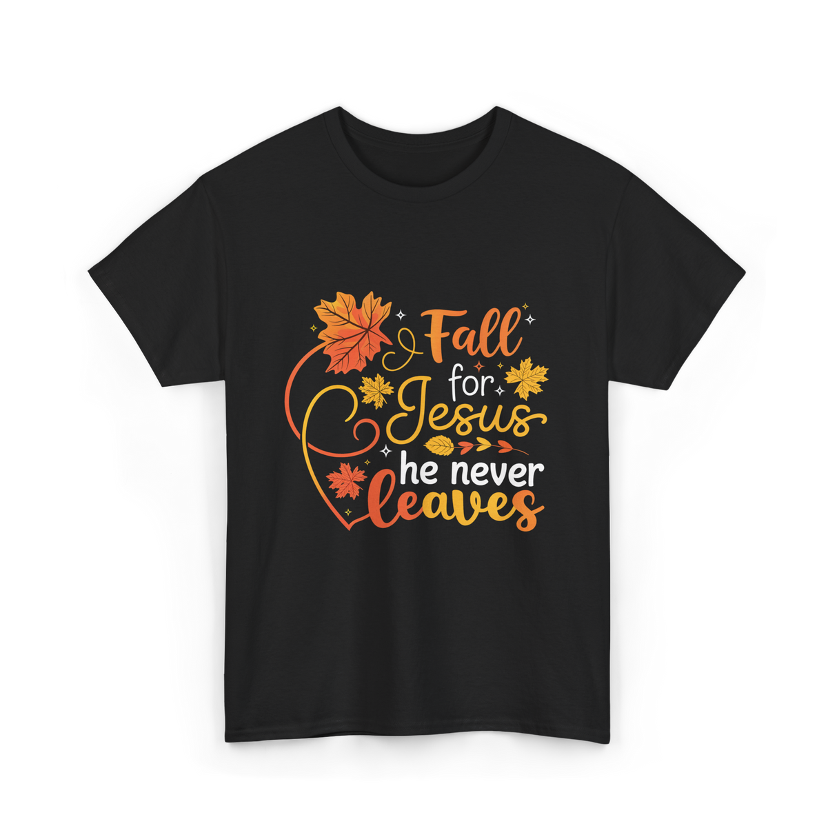 Fall for Jesus Autumn Christian T-Shirt - Black