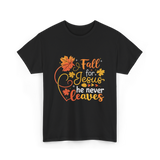 Fall for Jesus Autumn Christian T-Shirt - Black