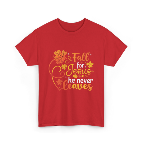 Fall for Jesus Autumn Christian T-Shirt - Red