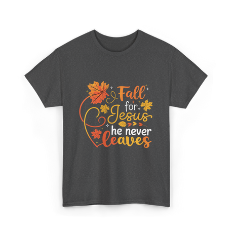 Fall for Jesus Autumn Christian T-Shirt - Dark Heather