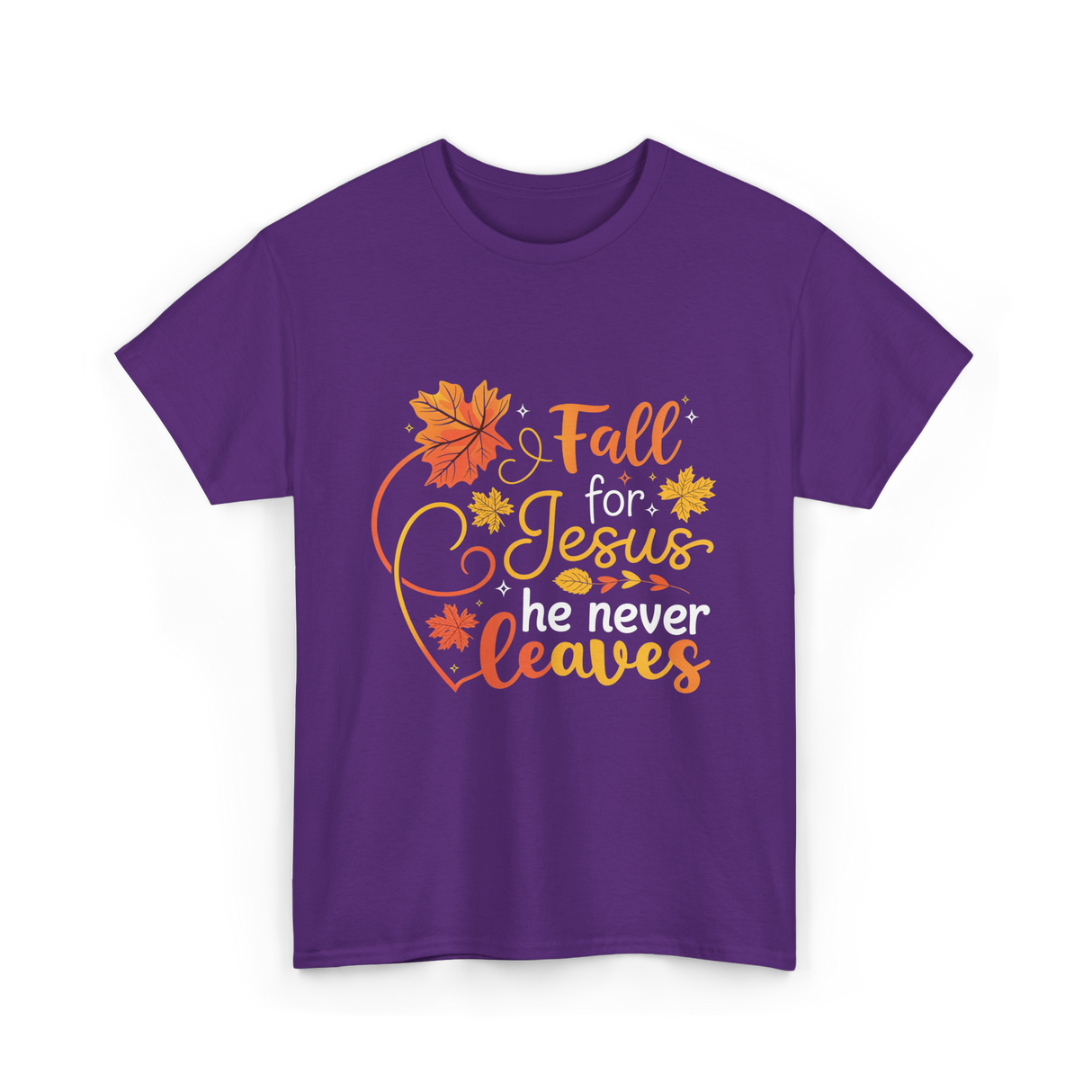 Fall for Jesus Autumn Christian T-Shirt - Purple