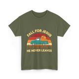 Fall for Jesus Christian Faith T-Shirt - Military Green