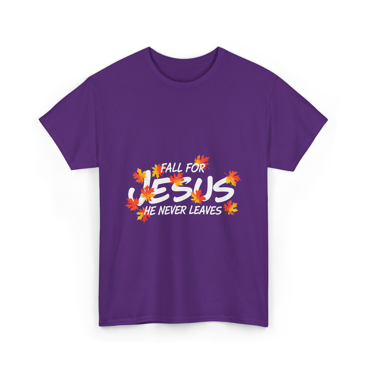 Fall For Jesus Christian Faith T-Shirt - Purple