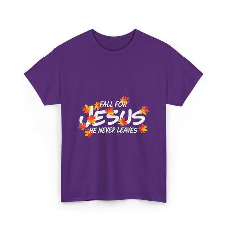 Fall For Jesus Christian Faith T-Shirt - Purple