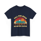 Fall for Jesus Christian Faith T-Shirt - Navy