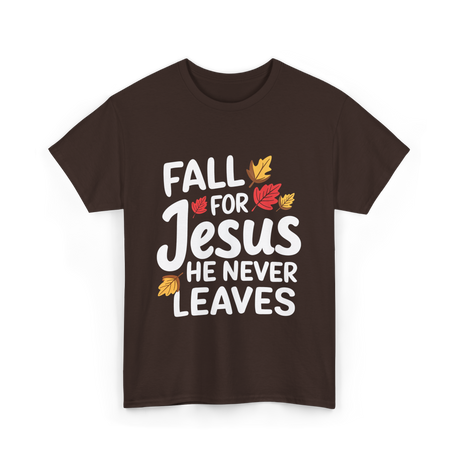 Fall For Jesus Christian Faith T-Shirt - Dark Chocolate