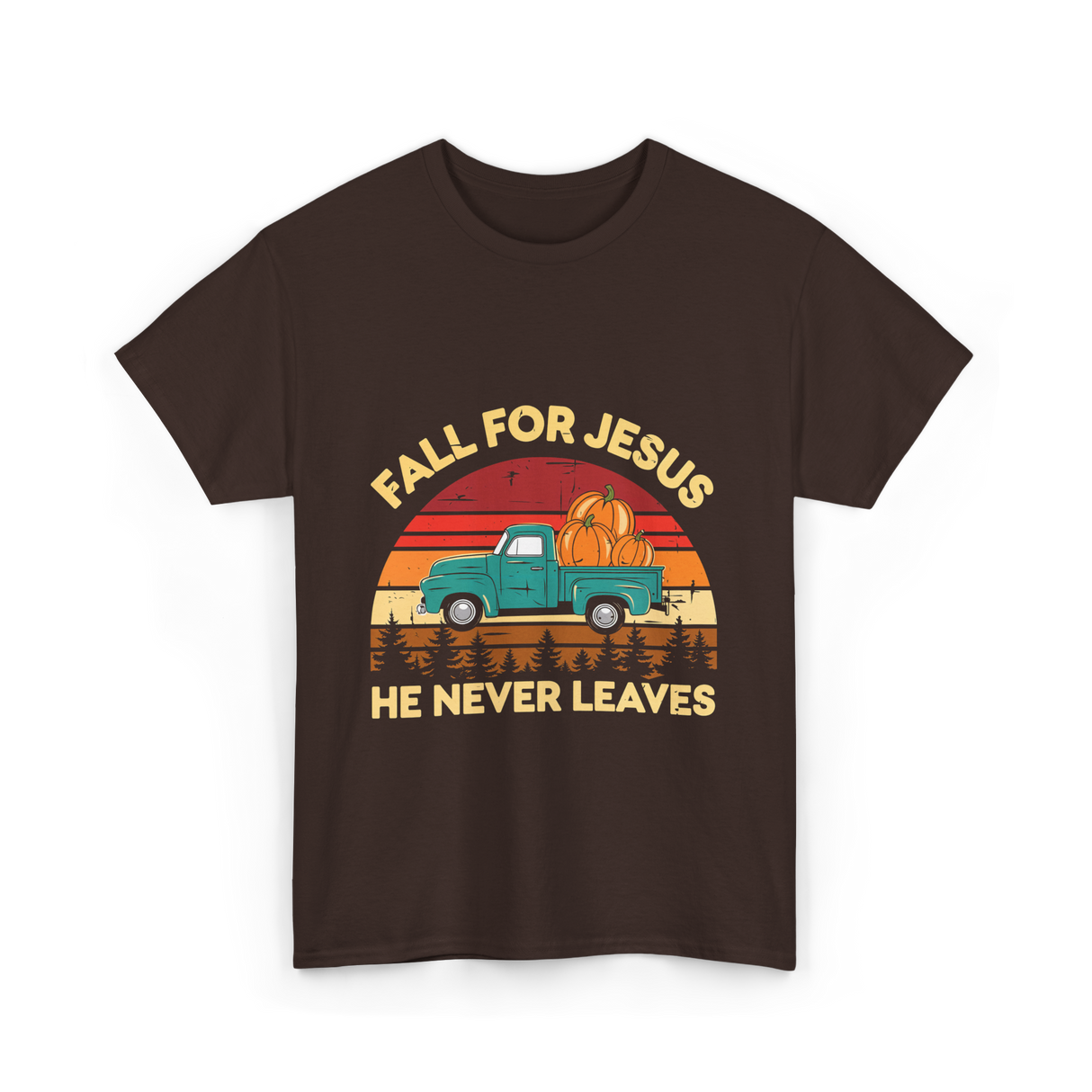 Fall for Jesus Christian Faith T-Shirt - Dark Chocolate