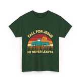 Fall for Jesus Christian Faith T-Shirt - Forest Green