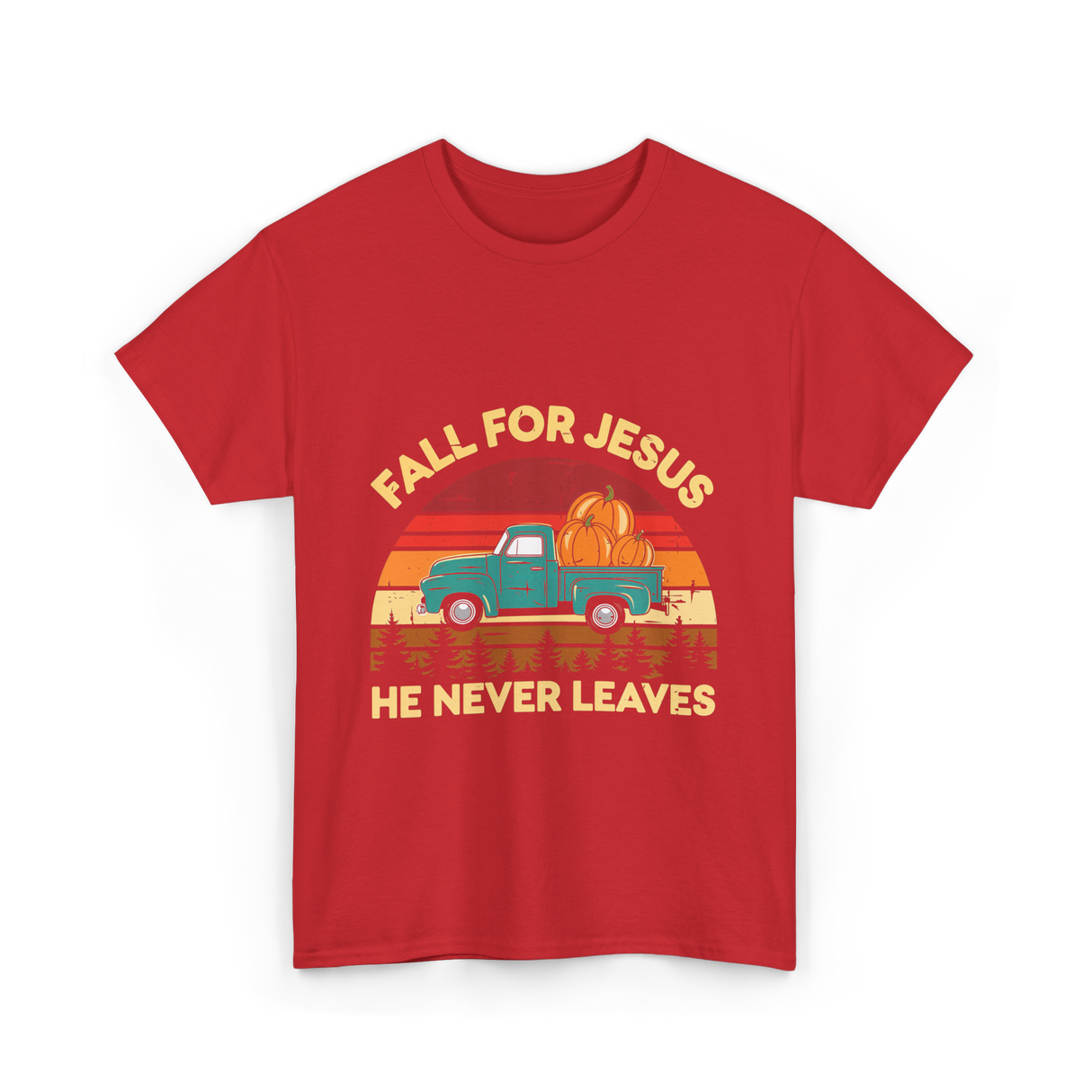 Fall for Jesus Christian Faith T-Shirt - Red