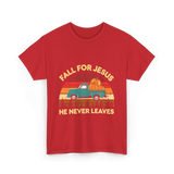 Fall for Jesus Christian Faith T-Shirt - Red