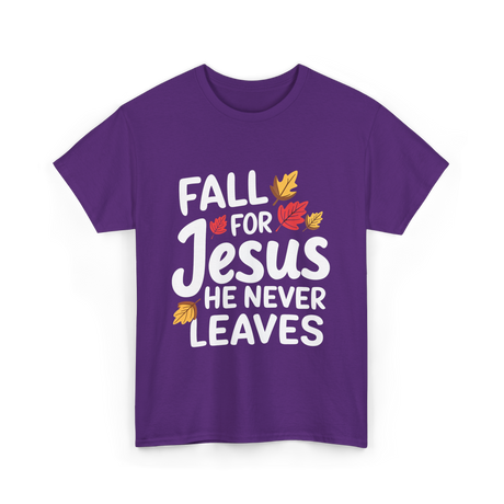 Fall For Jesus Christian Faith T-Shirt - Purple