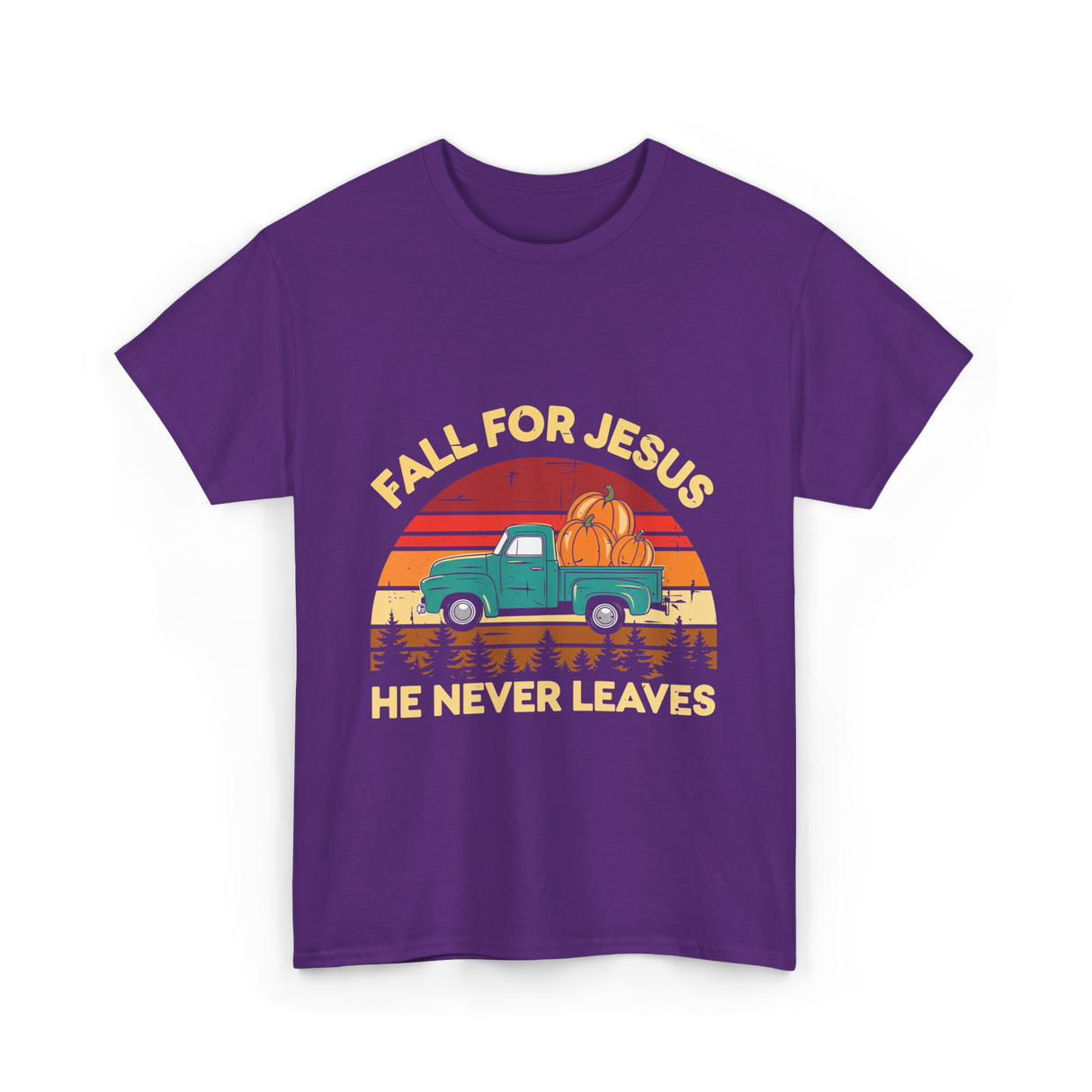 Fall for Jesus Christian Faith T-Shirt - Purple