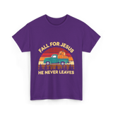 Fall for Jesus Christian Faith T-Shirt - Purple