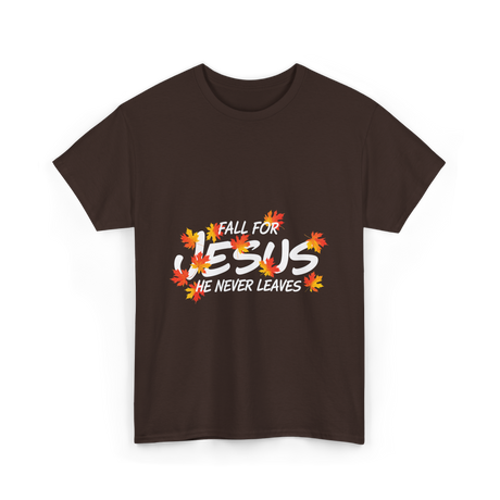 Fall For Jesus Christian Faith T-Shirt - Dark Chocolate