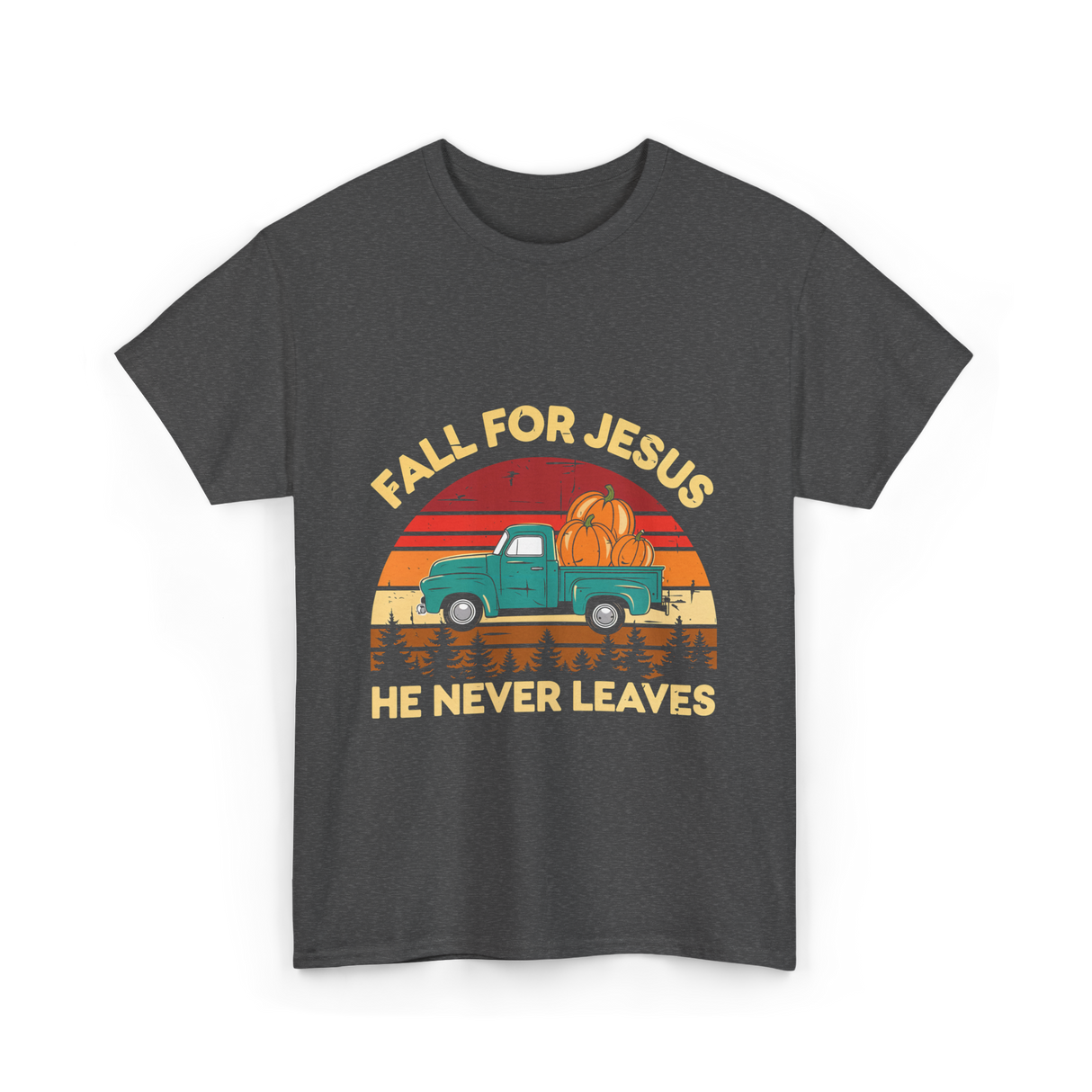 Fall for Jesus Christian Faith T-Shirt - Dark Heather