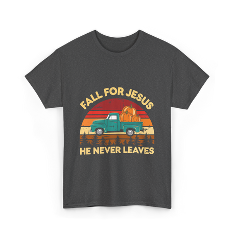 Fall for Jesus Christian Faith T-Shirt - Dark Heather